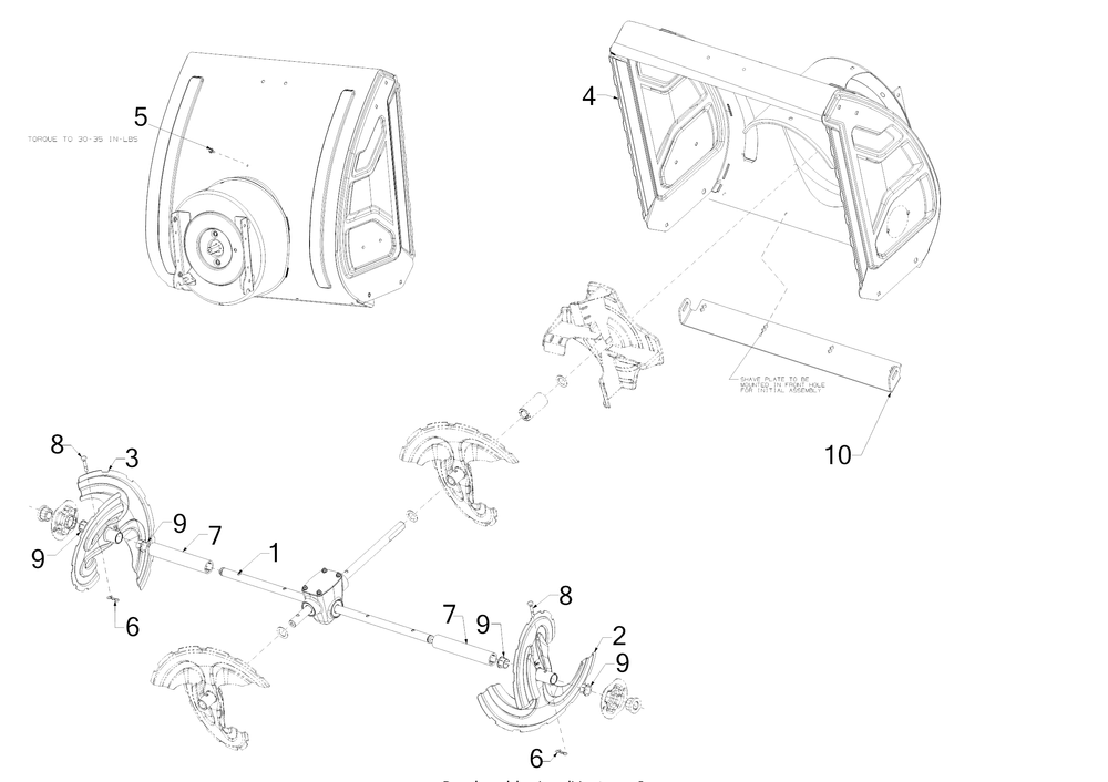 Auger Housing Diagram and Parts List for 3X26-INCHTRAC (31AH7DVX710)(2019) Cub Cadet Snow Blower